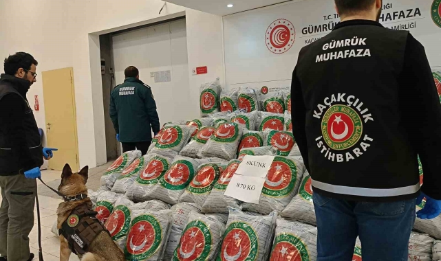 Edirne'de tırda 870 kilo skunk ele geçirildi