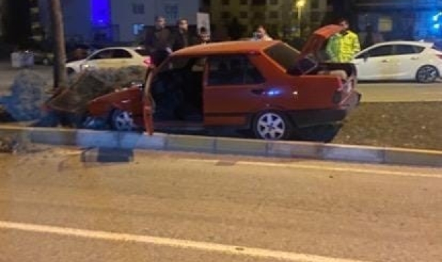Elazığ'da Fiat Tofaş otomobil ağaca çarptı: 1 yaralı