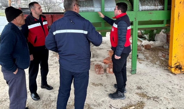 Emet'te selektör makinelerinin çalışması yerinde incelendi
