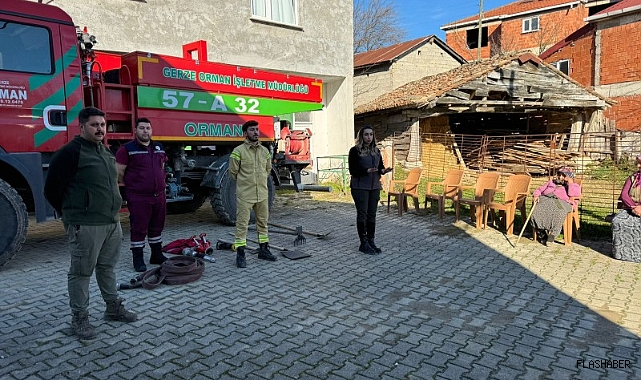 Gerze köylerinde yangınla mücadele eğitimi