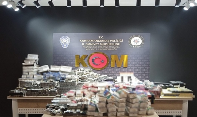 Kahramanmaraş'ta 6 bin 840 paket kaçak sigara ele geçirildi