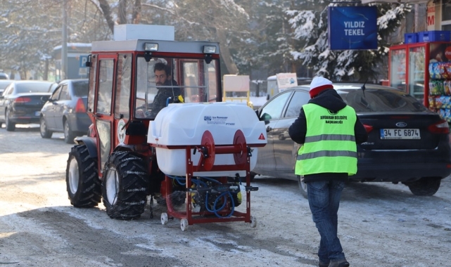 Karla mücadelede yeni dönem, 'Buz çözücü solüsyon serpme makinesi '