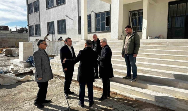 Kaymakam Partal, Şehit Abidin Tanrıkolu Anadolu Lisesi inşaatını inceledi