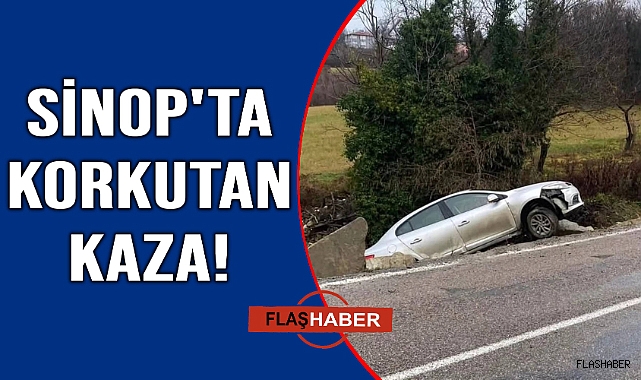 Kontrolden çıkan otomobil kayalıklara uçtu