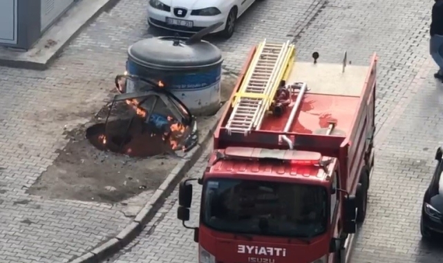 Konya'da çöp konteynerinde yangın