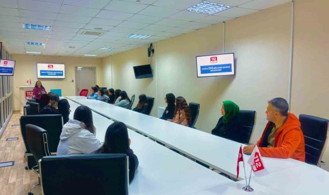 Meslek Lisesi öğrencileri Muğla 112 Acil Çağrı Merkezi'ni ziyaret etti