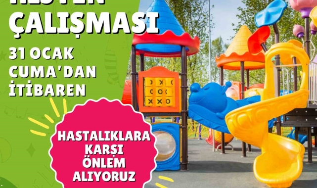 Nazilli'de çocukların oyun alanları dezenfekte edilecek