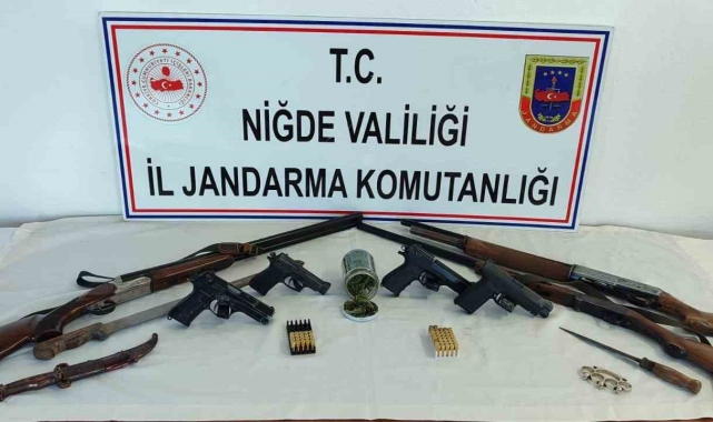 Niğde'de jandarmadan uyuşturucu ve silah operasyonu