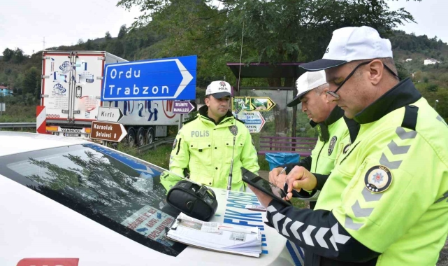 Ordu'da bir haftada 14 bin araç ve sürücüsü denetlendi