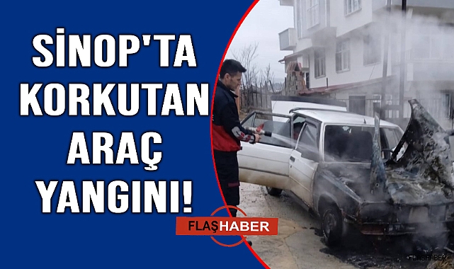 Park halindeki otomobil alev aldı