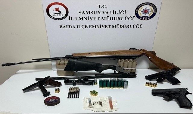 Samsun'da silah ve uyuşturucu operasyonlarında 3 kişi yakalandı