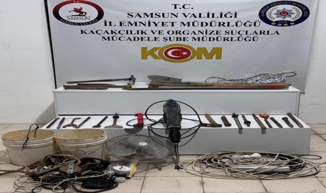 Samsun'da sit alanında izinsiz kazı yapan 3 zanlı suçüstü yakalandı