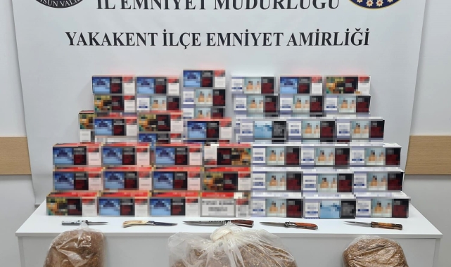Samsun'da 20 bin adet makaron ve 25 kilo kaçak tütün ele geçirildi