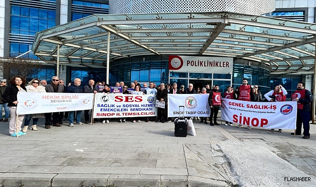 Sinop'ta sağlık çalışanlarından Aile Hekimliği Yönetmeliğine tepki