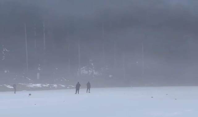 Soğuk hava göleti dondurdu, insanlar üzerinde yürüdü