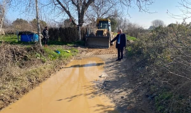 Sultanhisar'da bozulan yollar yeniden yapıyor