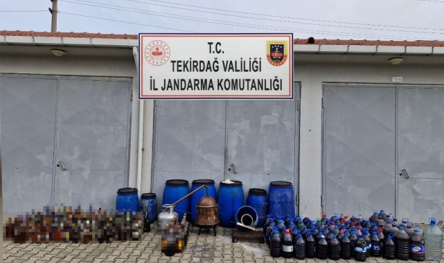 Tekirdağ'da 1 ton 375 litre kaçak içki ele geçirildi