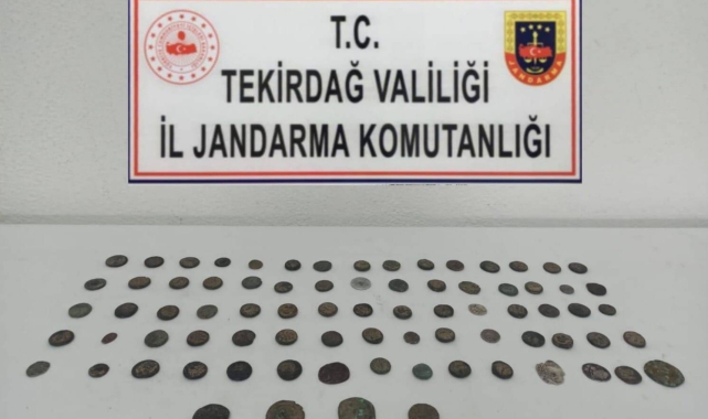 Tekirdağ'da tarihi eser niteliği taşıyan 79 adet sikke ele geçirildi
