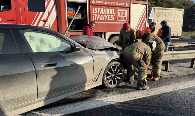 TEM Büyükçekmece'de buzlanma kazası: 1 yaralı