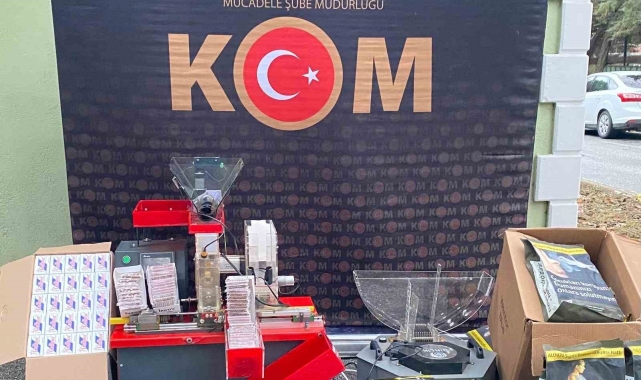 Uşak'ta çok sayıda kaçak makaron ele geçirildi