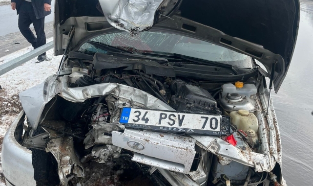 Van'da aydınlatma direğine çarpan otomobildeki 4 kişi yaralandı
