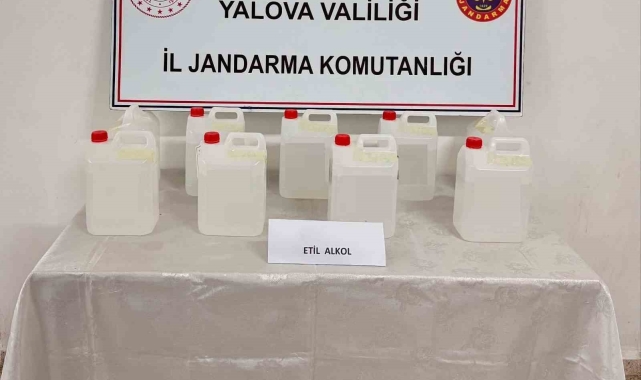 Yalova'da kargoyla yollanan 45 litre etil alkol ele geçirildi