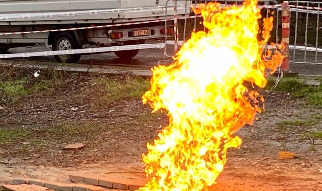 23 saattir yanan gaz için ekipler seferber oldu