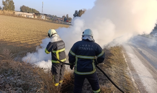 Adana'da aracın yanması sonucu 1 kişi yaralındı