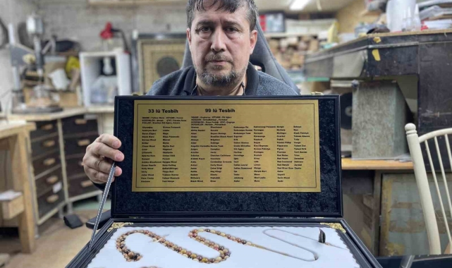 Ahşap sanatçısından rekor: 154 farklı ağaçla yapılan ilk tespih