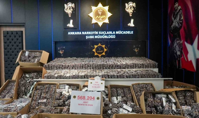 Ankara'da 568 bin adet sentetik ecza ele geçirildi