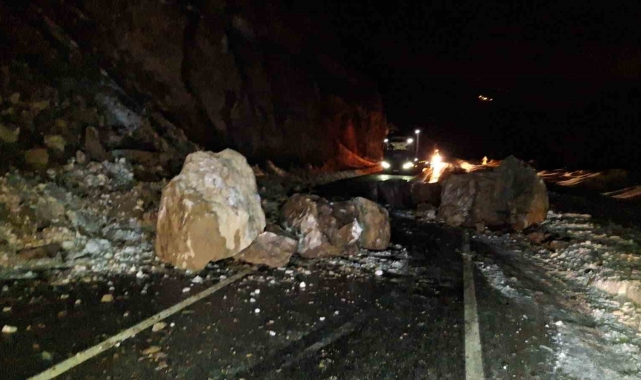 Artvin-Ardahan karayolunda heyelan