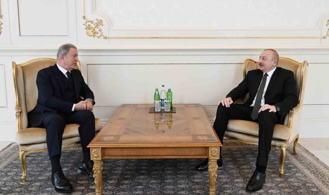 Azerbaycan Cumhurbaşkanı Aliyev, TBMM Milli Savunma Komisyonu Başkanı Akar'ı kabul etti