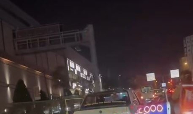 Bahçelievler'de asker eğlencesi yapan gruptan trafikte tehlikeli hareketler
