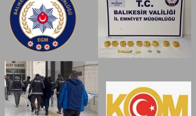 Balıkesir'de kuyumculara sahte altın satmaya çalışan 4 şüpheli suçüstü yakalandı