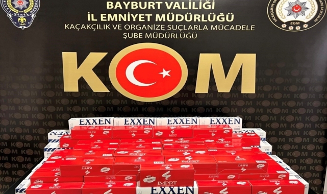 Bayburt'ta kaçak 20 bin adet boş makaron ele geçirildi