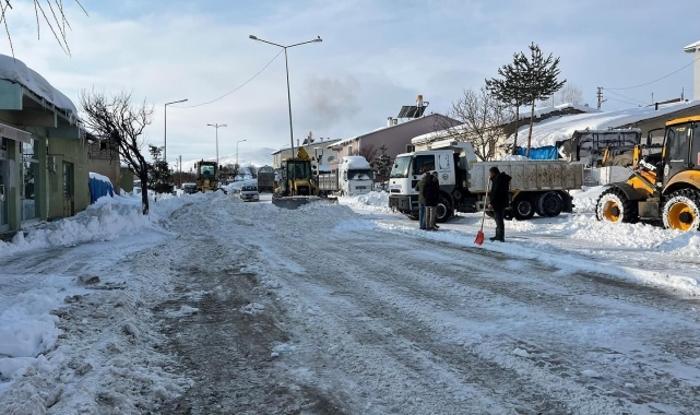 Bayburt'un Demirözü ve Aydıntepe ilçelerinde kar temizliği yapılıyor