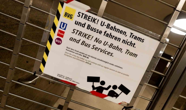 Berlin'de toplu taşımadaki 48 saatlik grev devam ediyor