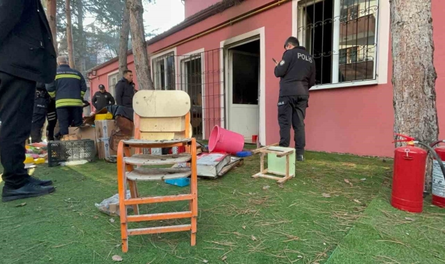 Bolu'da anaokulunda korkutan yangın
