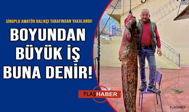 Boyundan büyük balık yakaladı