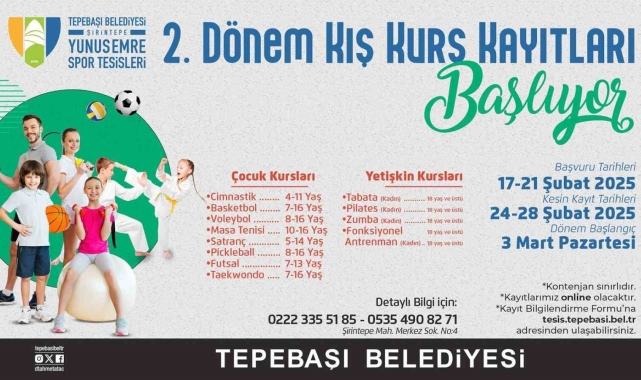 Çocuk ve yetişkin kursları için kayıtlar başlıyor