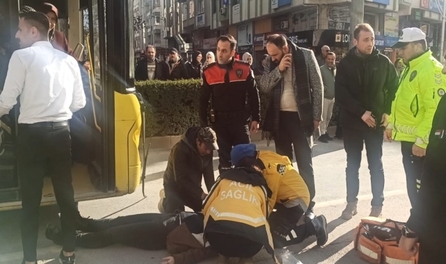 Çorum'da belediye halk otobüsünün çarptığı kişi yaralandı