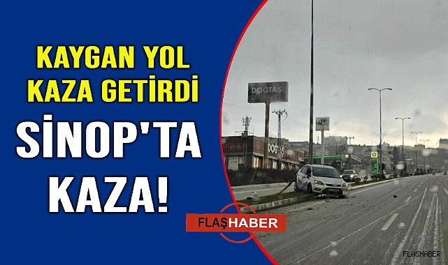 Direksiyon hakimiyetini kaybeden otomobil refüje çıktı