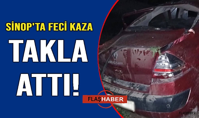 Direksiyon hakimiyetini kaybeden otomobil takla attı:3 yaralı