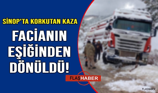 Doğalgaz tüplerini taşıyan tır şarampole yan yattı