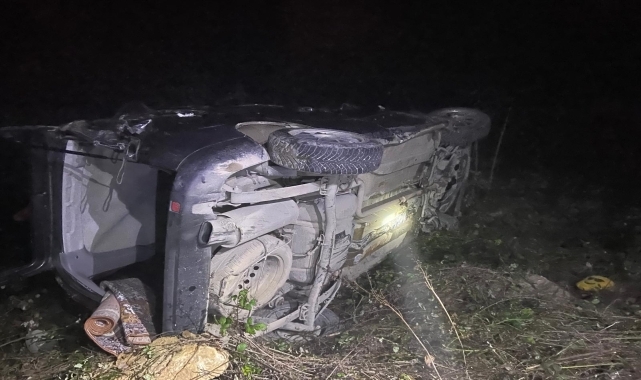 Düzce'de kontrolden çıkarak şarampole devrilen hafif ticari araçtaki 5 kişi yaralandı