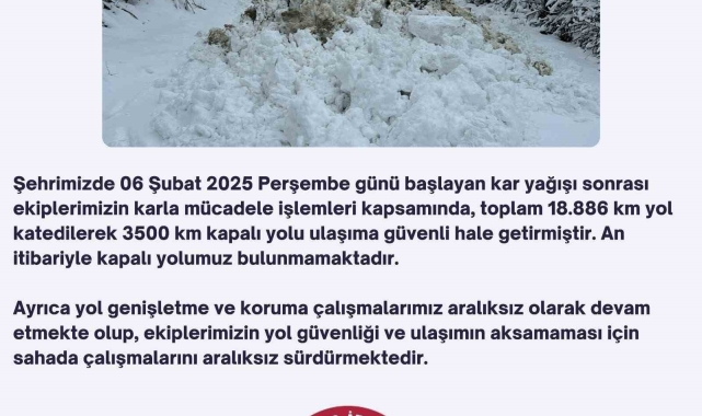 Elazığ'da kapalı köy yolu kalmadı