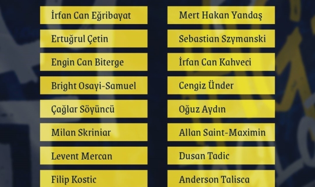 Fenerbahçe'nin, Alanyaspor maçı kamp kadrosu açıklandı
