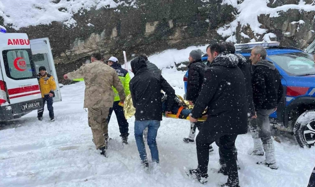 Gümüşhane&#039;de dereye yuvarlanan kamyonetteki 5 kişi yaralandı