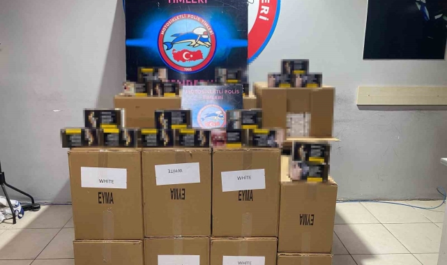 İskenderun'da 110 bin adet makaron ele geçirildi