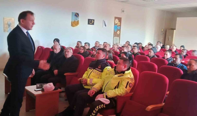 Karacasu'da okul servis araçları için güvenlik toplantısı düzenlendi